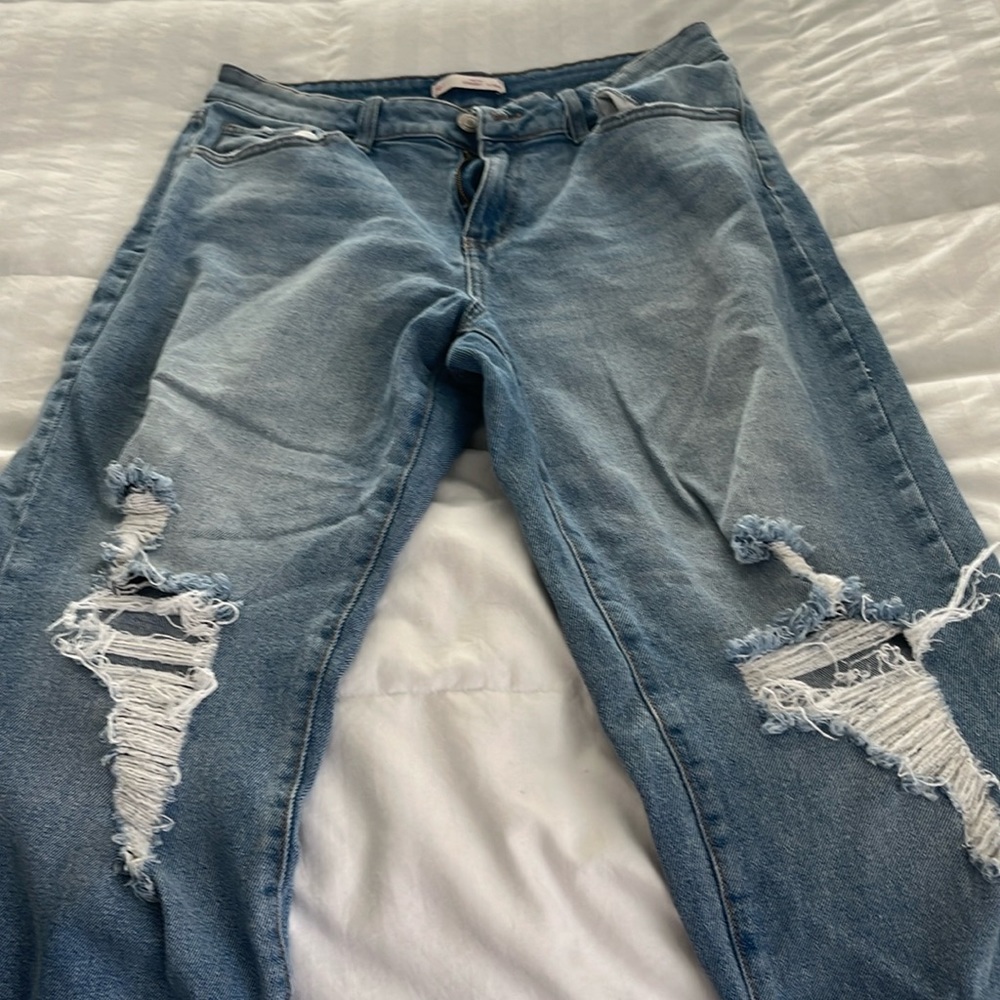 Distressed high rise straight jeans - So target brand